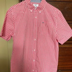 Crown & Ivy Button Down Short Sleeve Pink/White Boy’s sz. XL